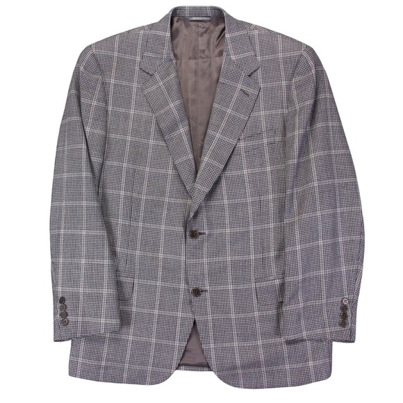 Canali Mens 44R‎ Windowpane Houndstooth Wool Blazer Jacket Sports Coat